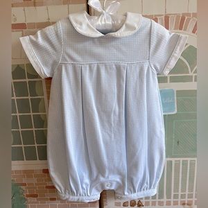 Petit Bèbè | Blue Gingham Romper | 6M